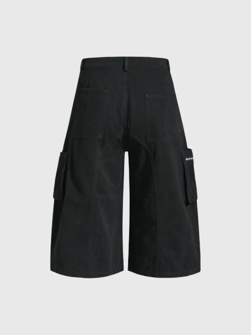 Wide-Leg Lace-Up Shorts