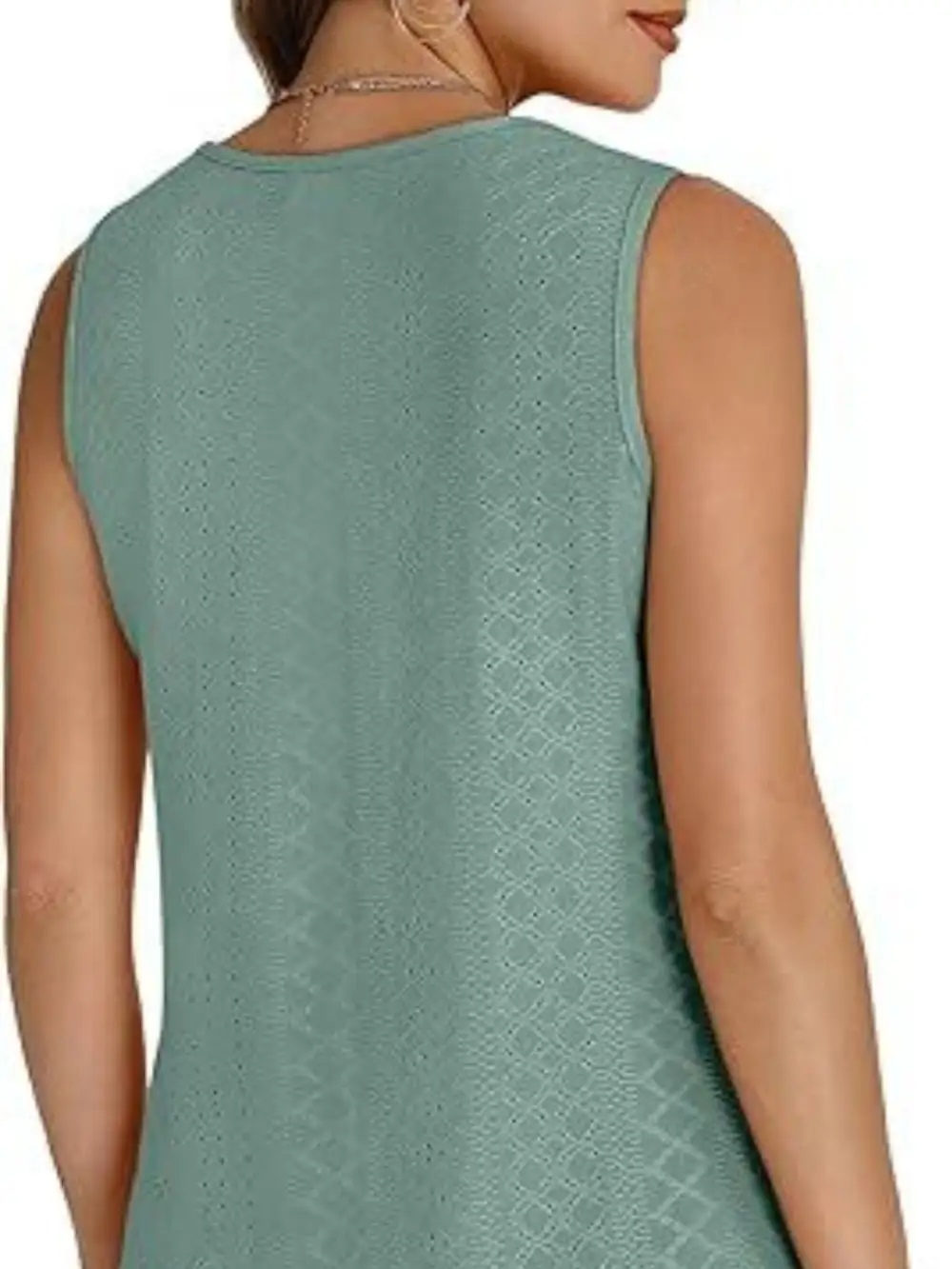 Eyelet V-Neck Tank