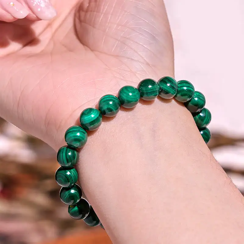 Classic Natural Malachite Mala Bracelet
