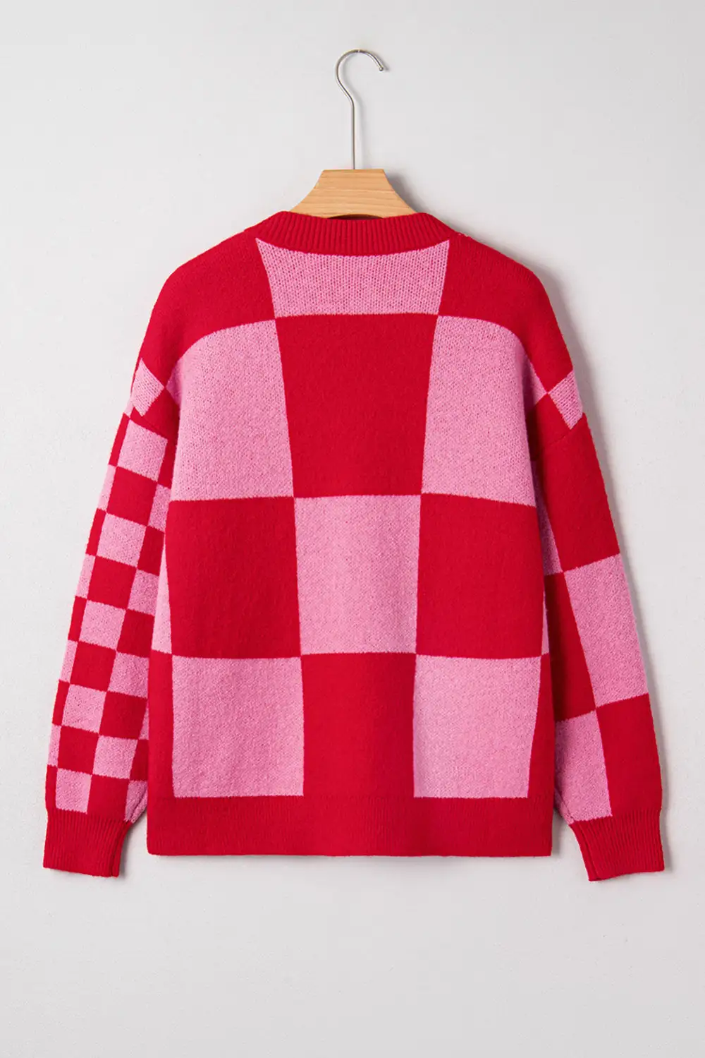 Checkered Knit Cardigan