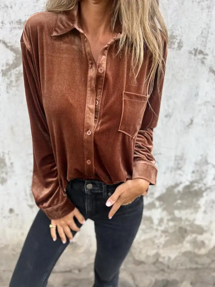 Relaxed Velvet Shirt