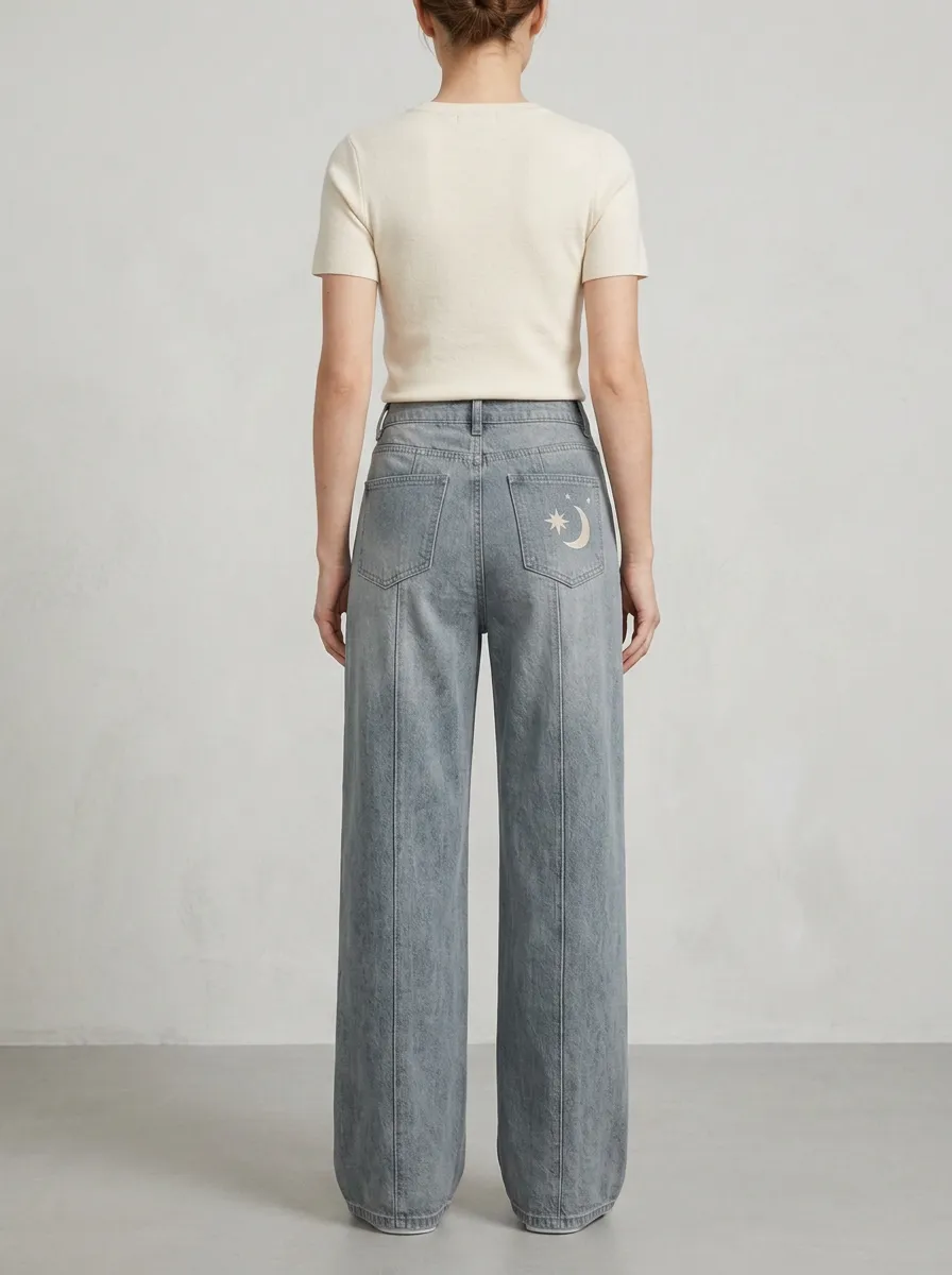 Women's Wide Leg Casual Denim Jeans