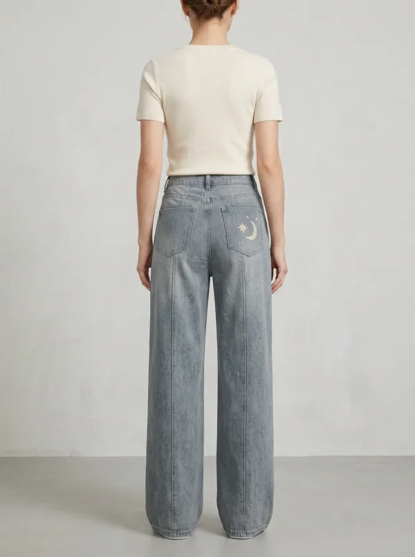 Women's Wide Leg Casual Denim Jeans