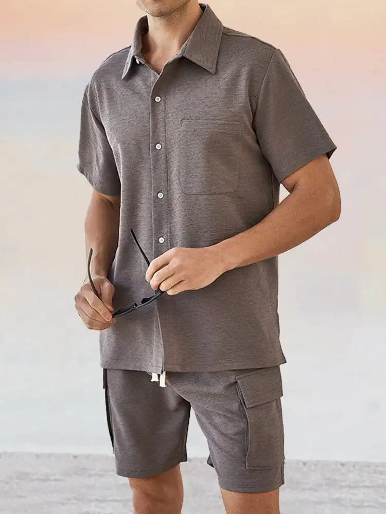 Leisure Texture Shirt Set