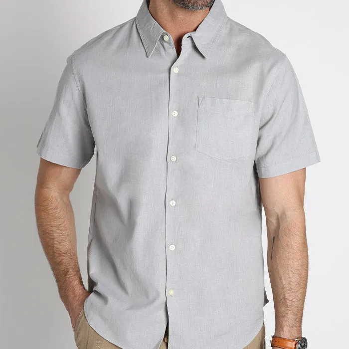 Cotton Linen Blend Short Sleeve Shirt
