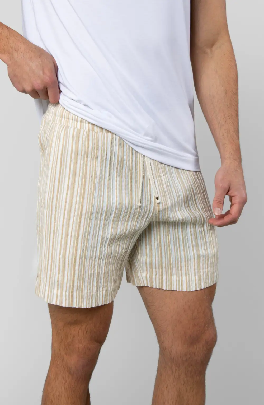 Men's Striped Modal Blend Drawcord Shorts