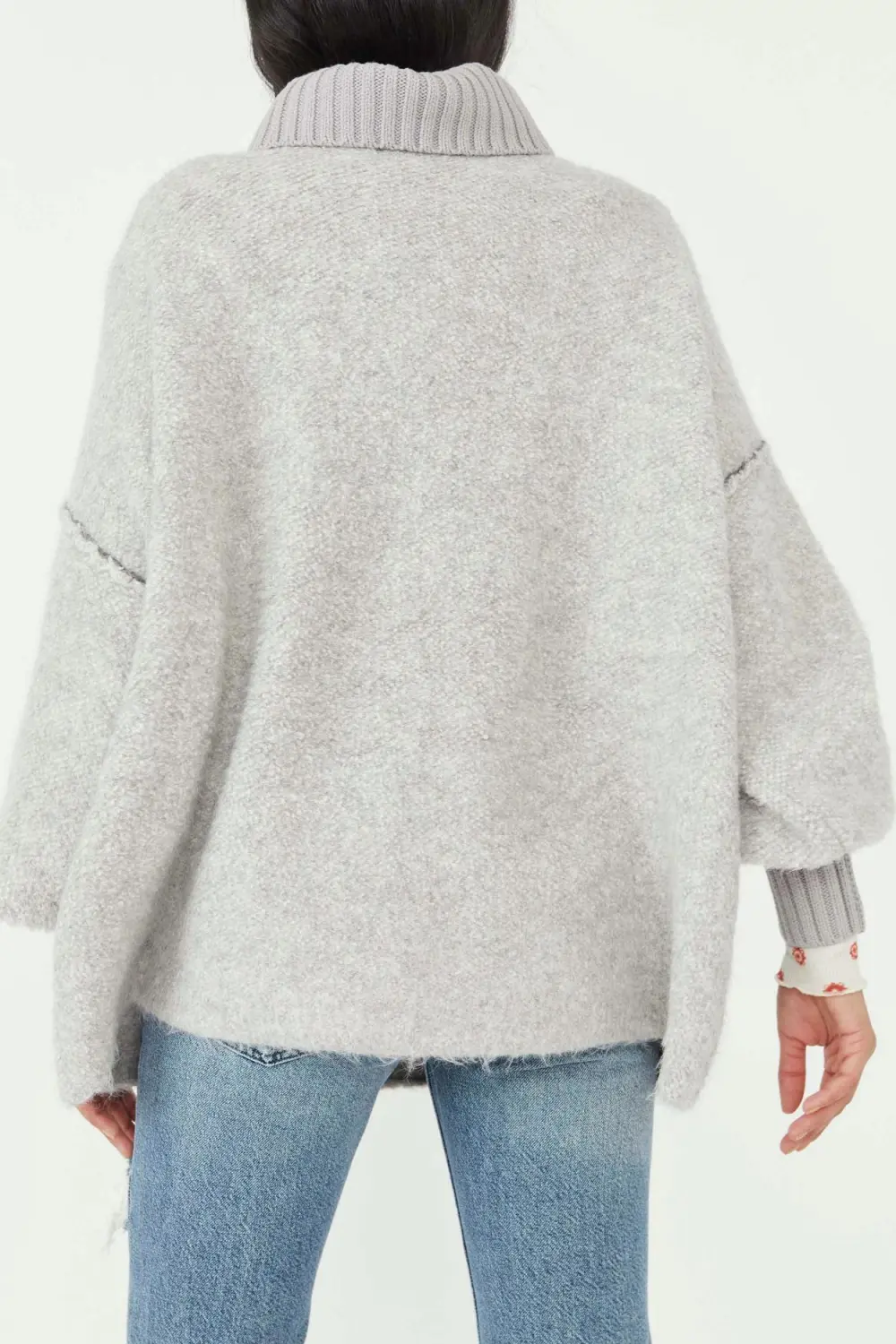 Grey Turtleneck Crewneck Sweaters
