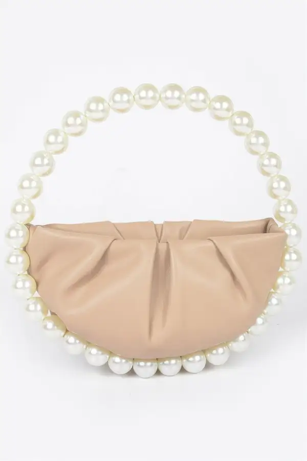 Vegan Leather Top Handle Bag with stones