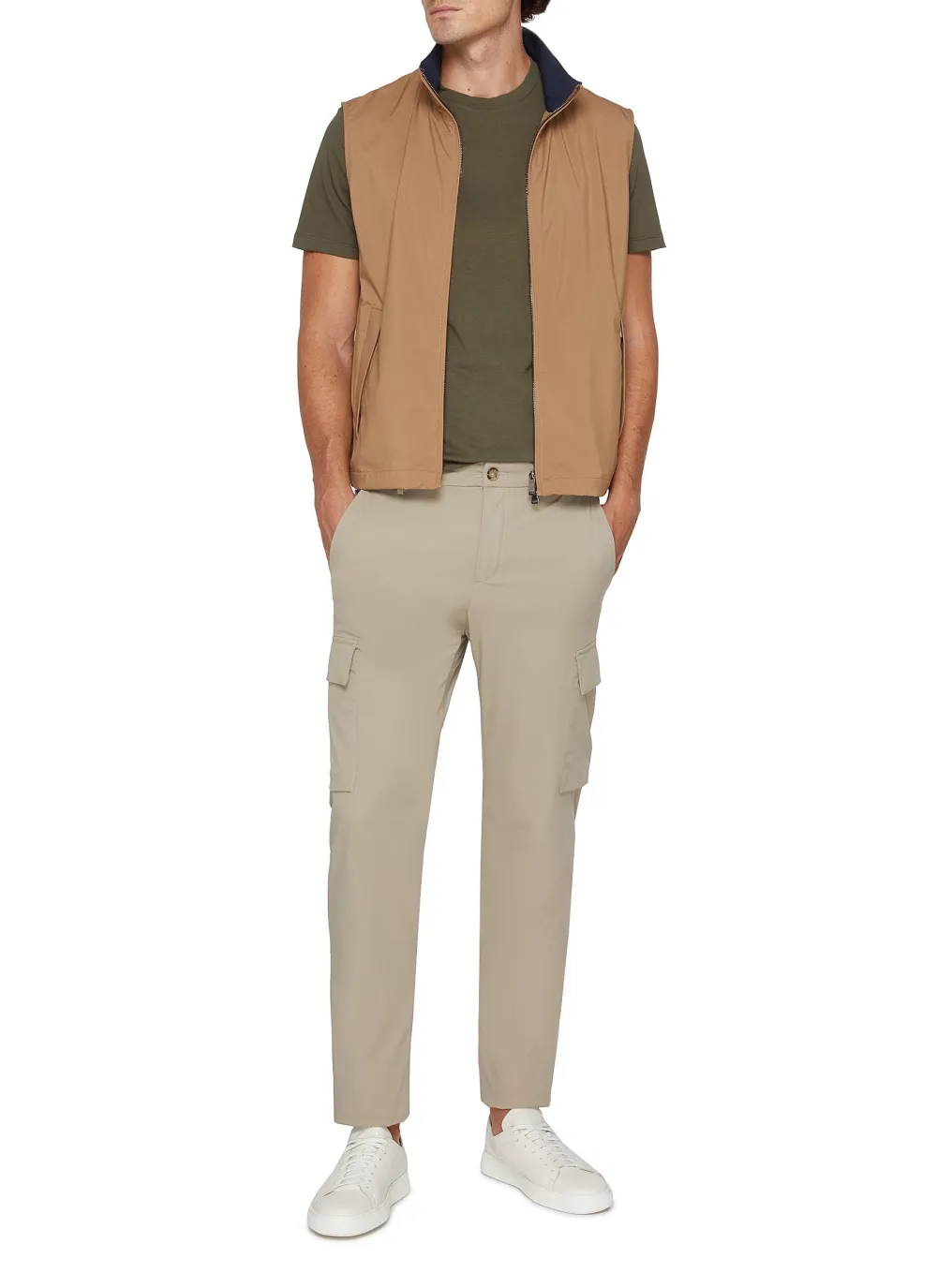 Retro Daily Slim And Comfortable Olive Green Cottom T-Shirts