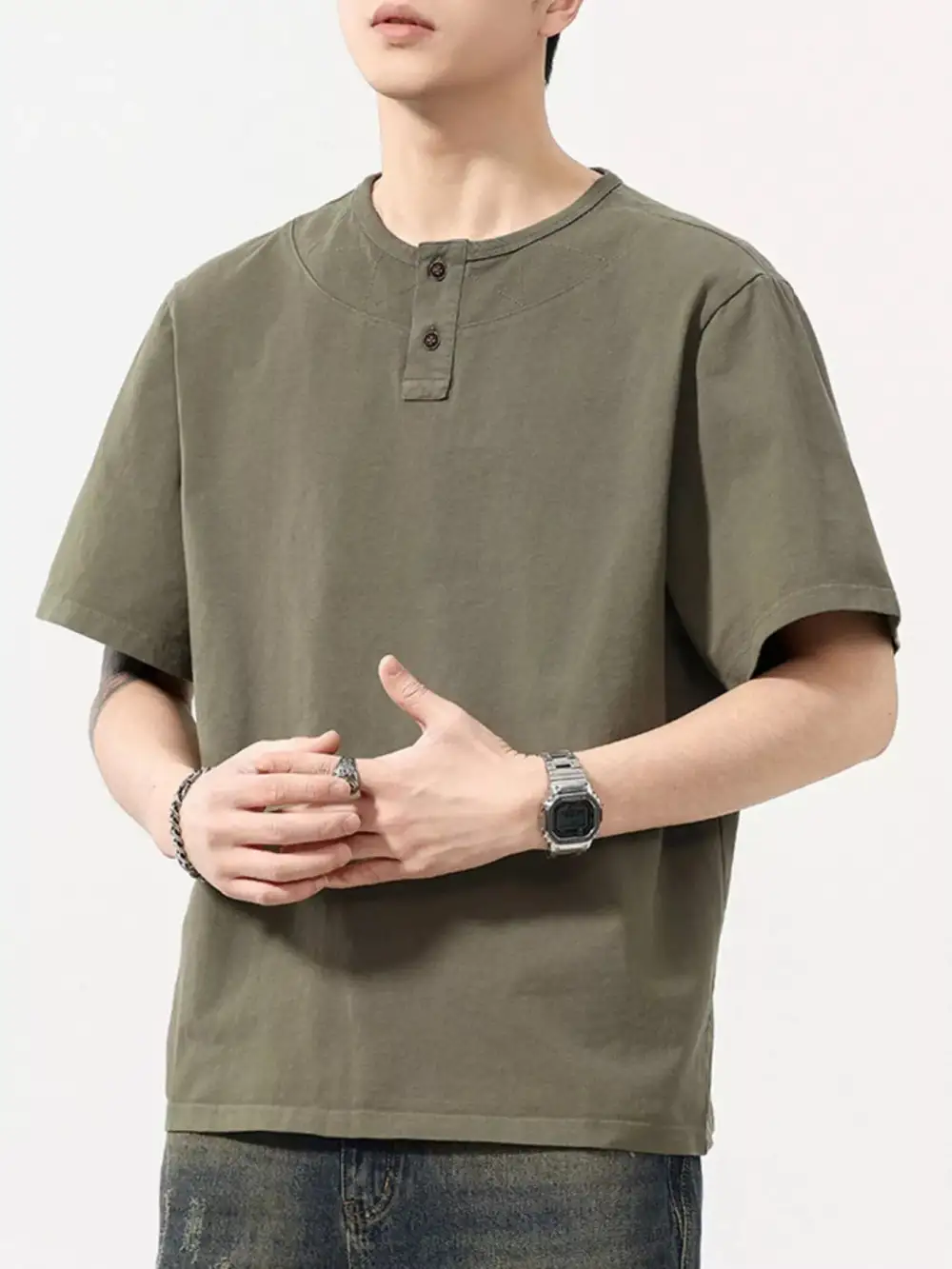 Smooth Round Neck Short Sleeve T-Shirt