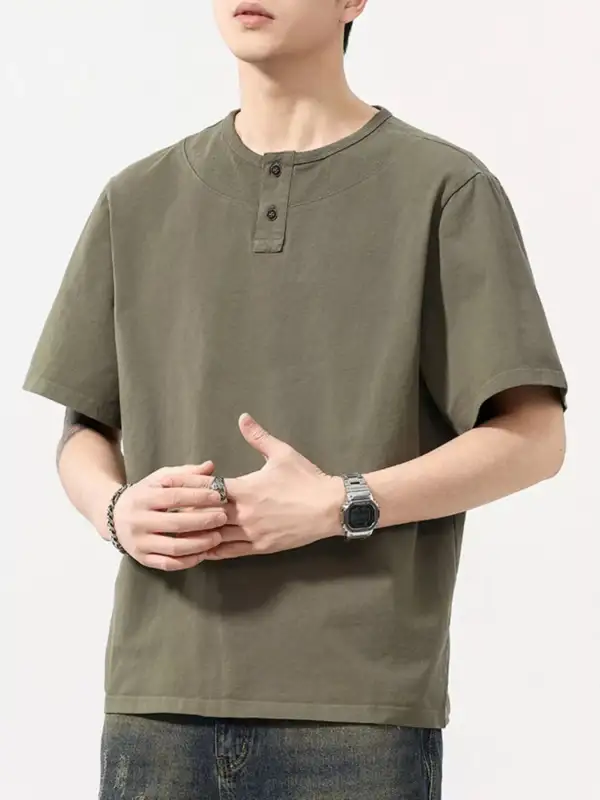Smooth Round Neck Short Sleeve T-Shirt