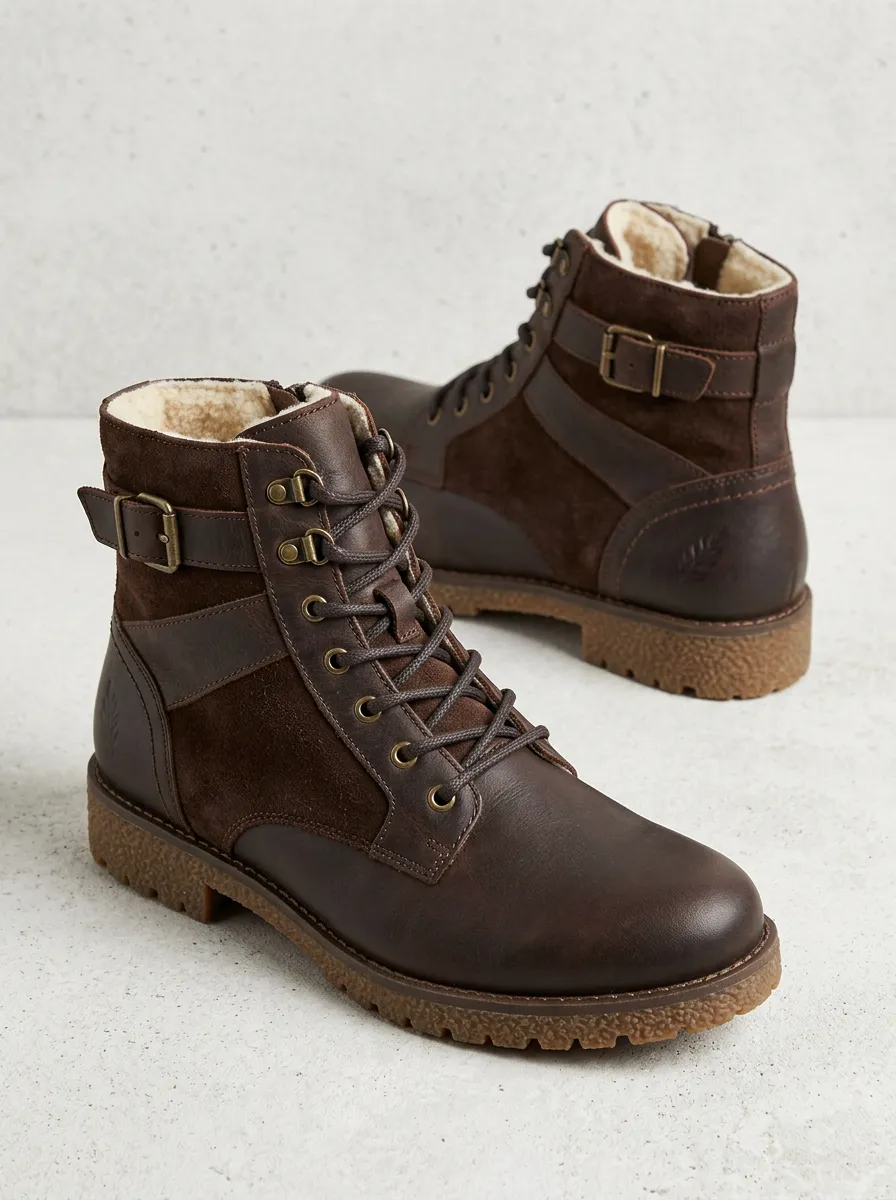 Sport Faux Leather Leather Look Detail Unisex Warm Boots