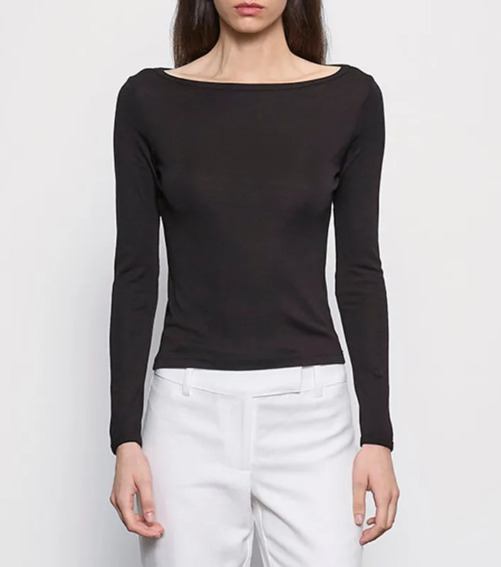 Cotton L/S Boatneck Black