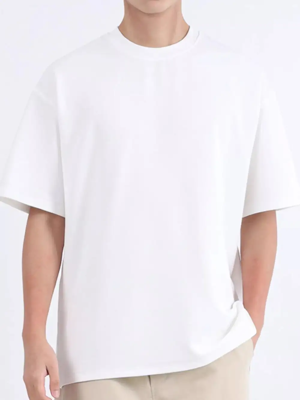 Men’s Plus Size Solid Crewneck T-Shirt