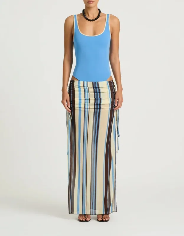 Striped Sheer Maxi Skirt