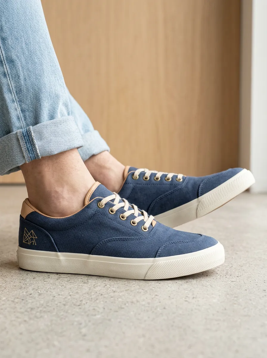 Modern Geometric Minimalist Look Men's Canvas Shoes