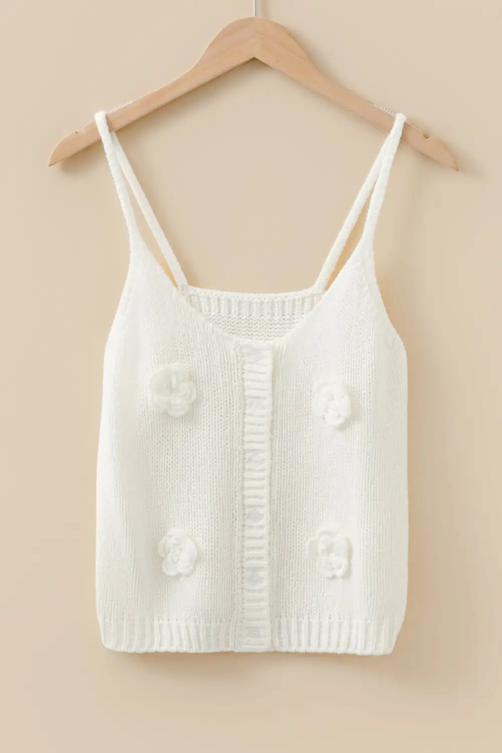 Flower Spaghetti Strap Sweater Vest