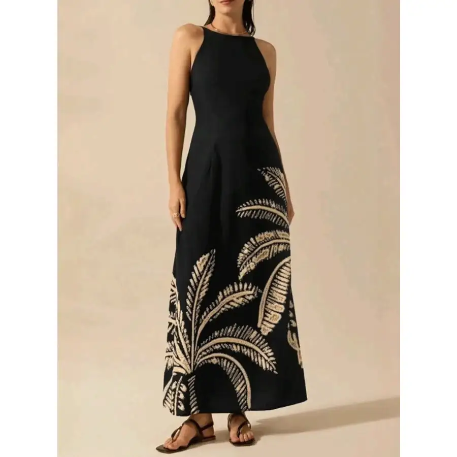 Soft Printed Sleeveless Maxi Dress