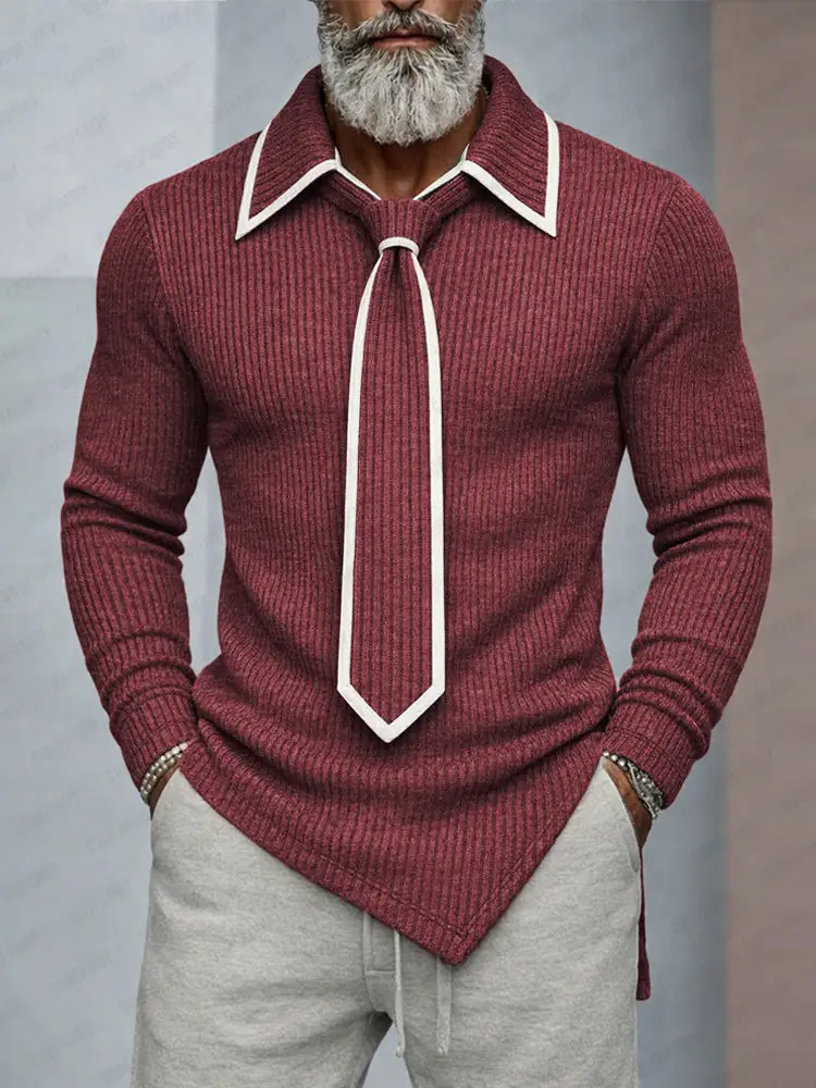 Ribbed Knit Tie Detail Sweater