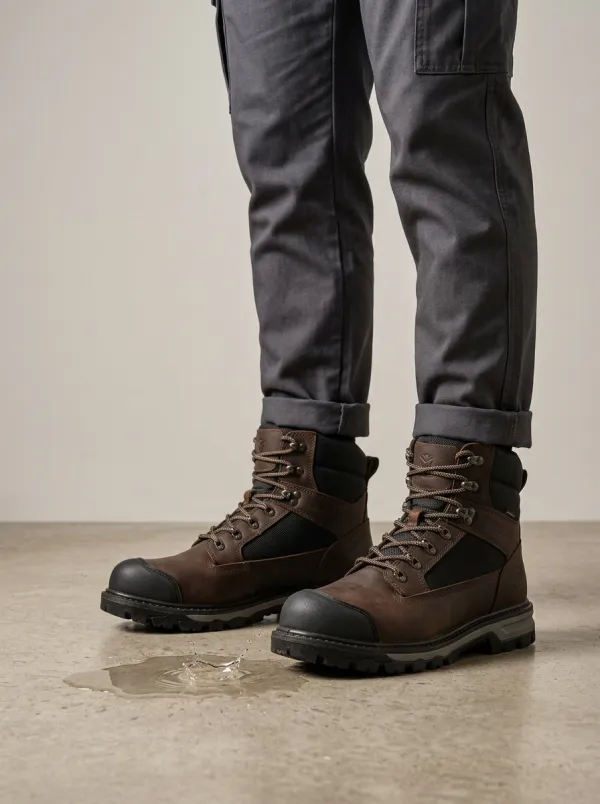 Men's Practical Waterproof Construction Graphic Detail Work Boots