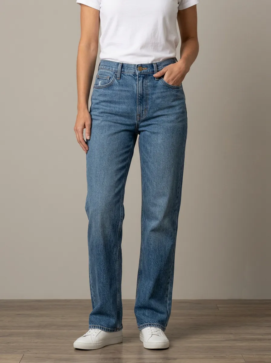High-Rise Denim Casual Daily-Wear Denim Jeans
