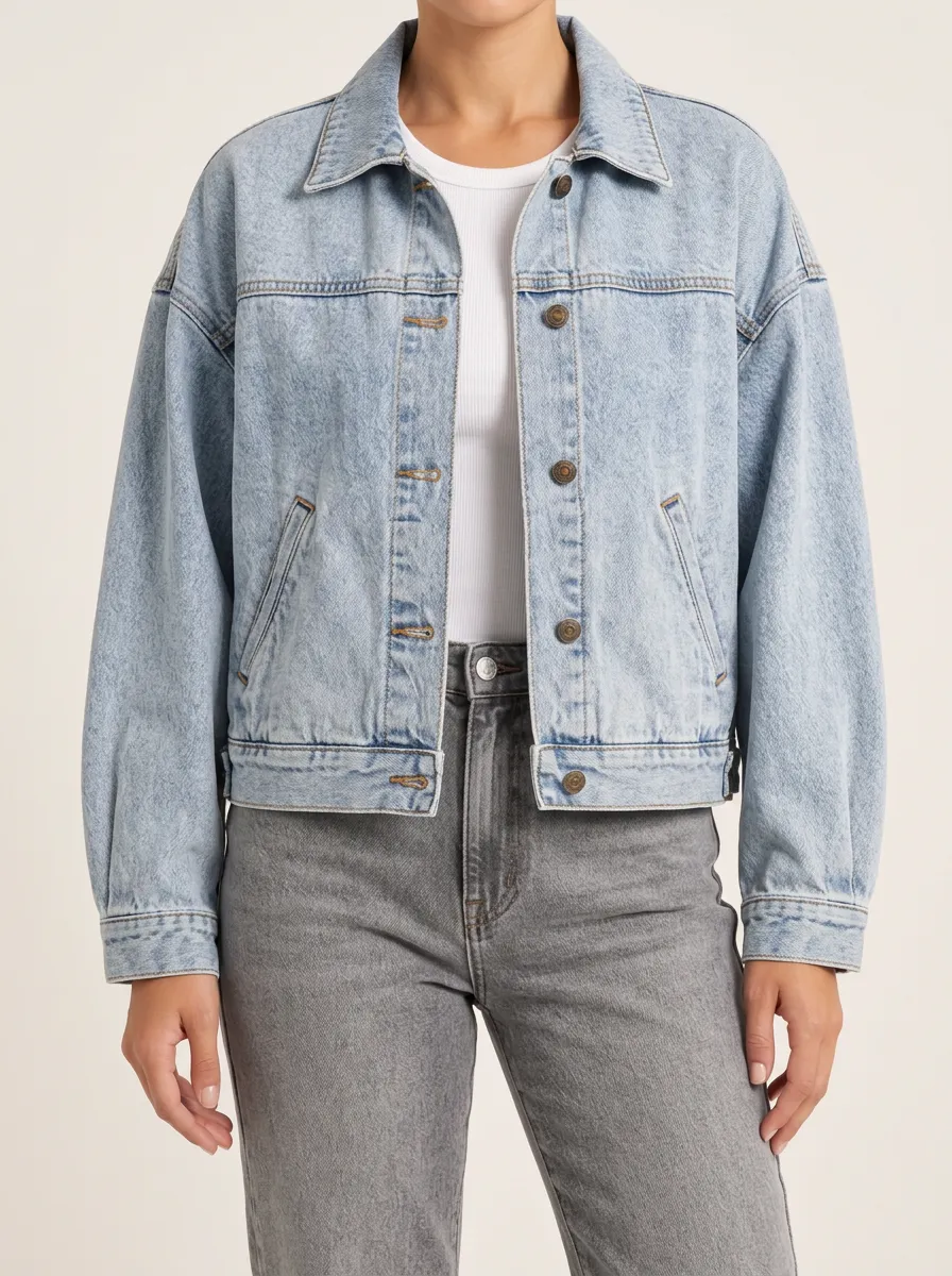 Fitted Women's Casual Denim Jacket