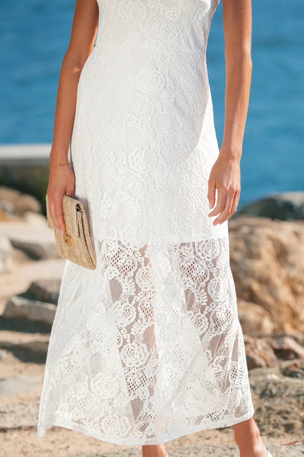 Comfort Fit Floral Lace Dress