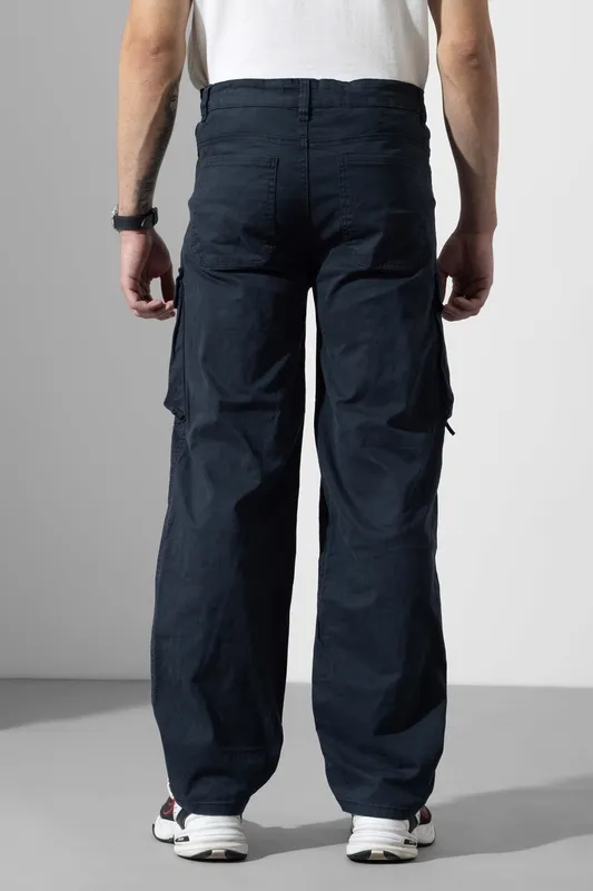 Navy Blue Multi Pocket Cargo Pants