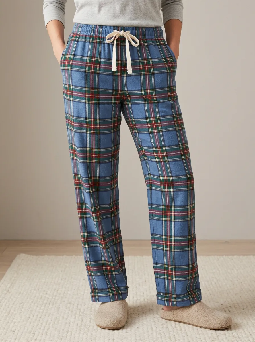 Plaid Printed Relaxed Pajama Pants