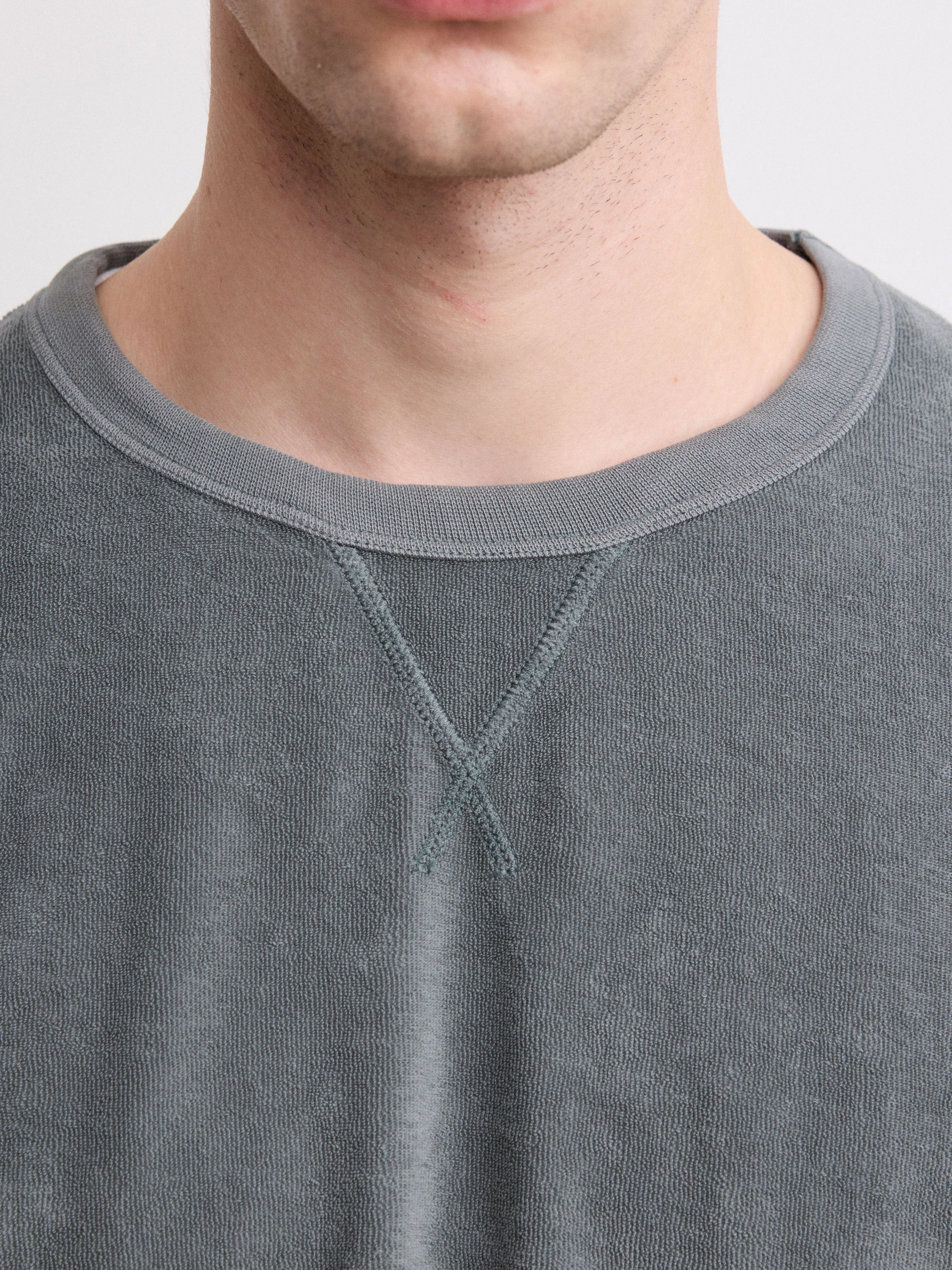 Men's Olive Green Crew Neck Sweater