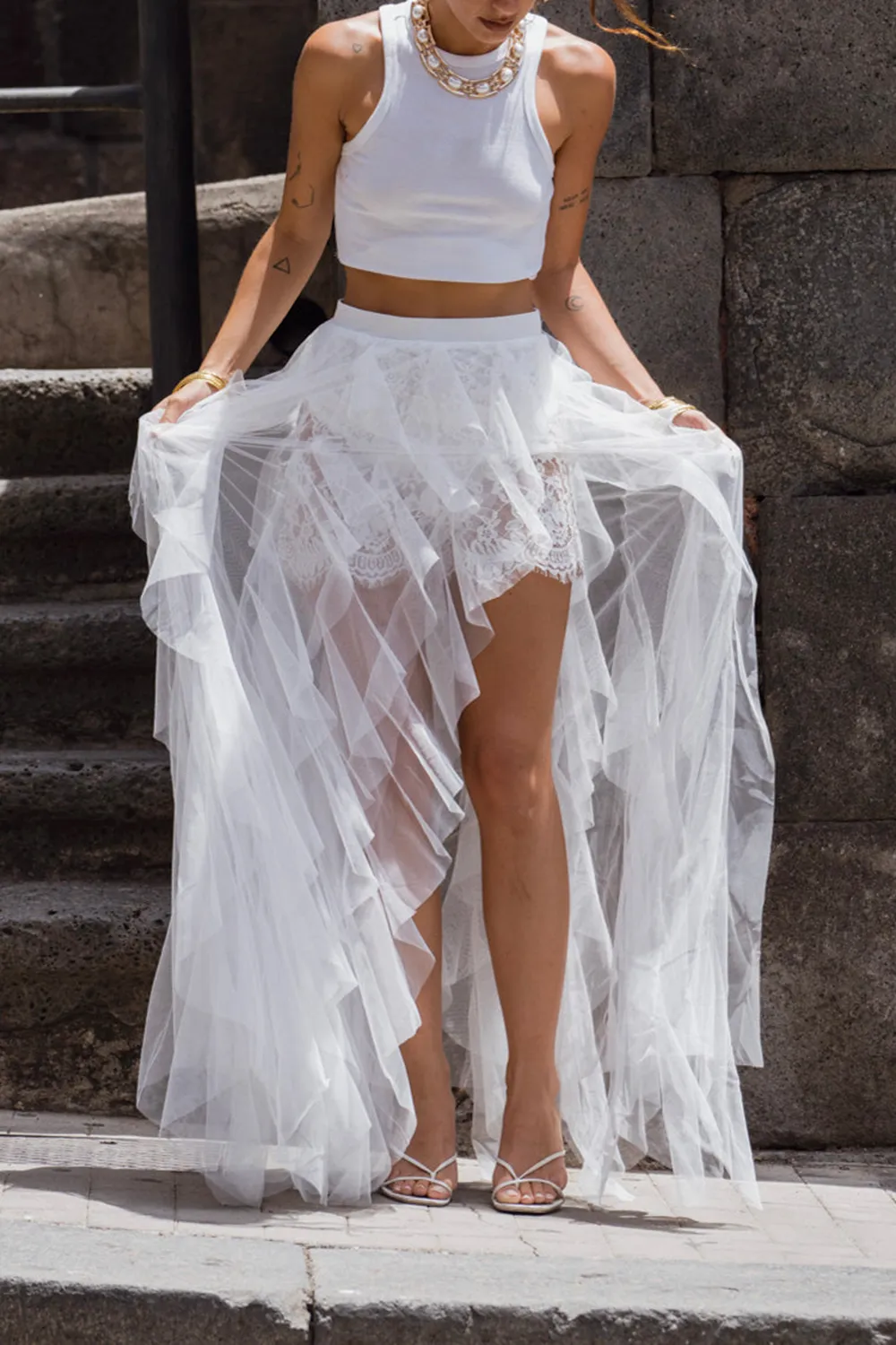 Rock Black Tulle Maxi Skirt