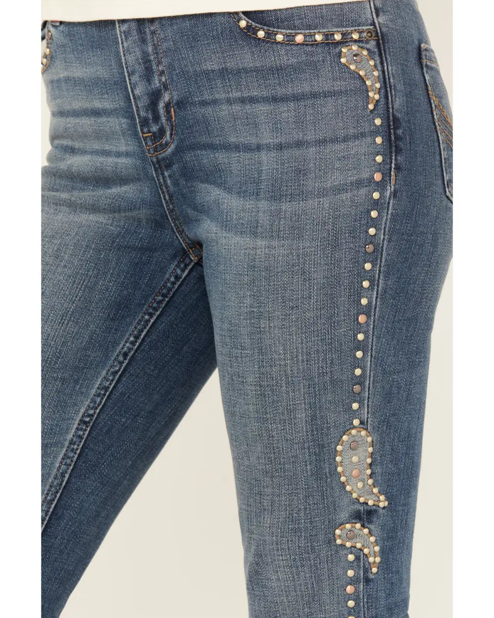 High Rise Bootcut Flare Embroidered Jeans