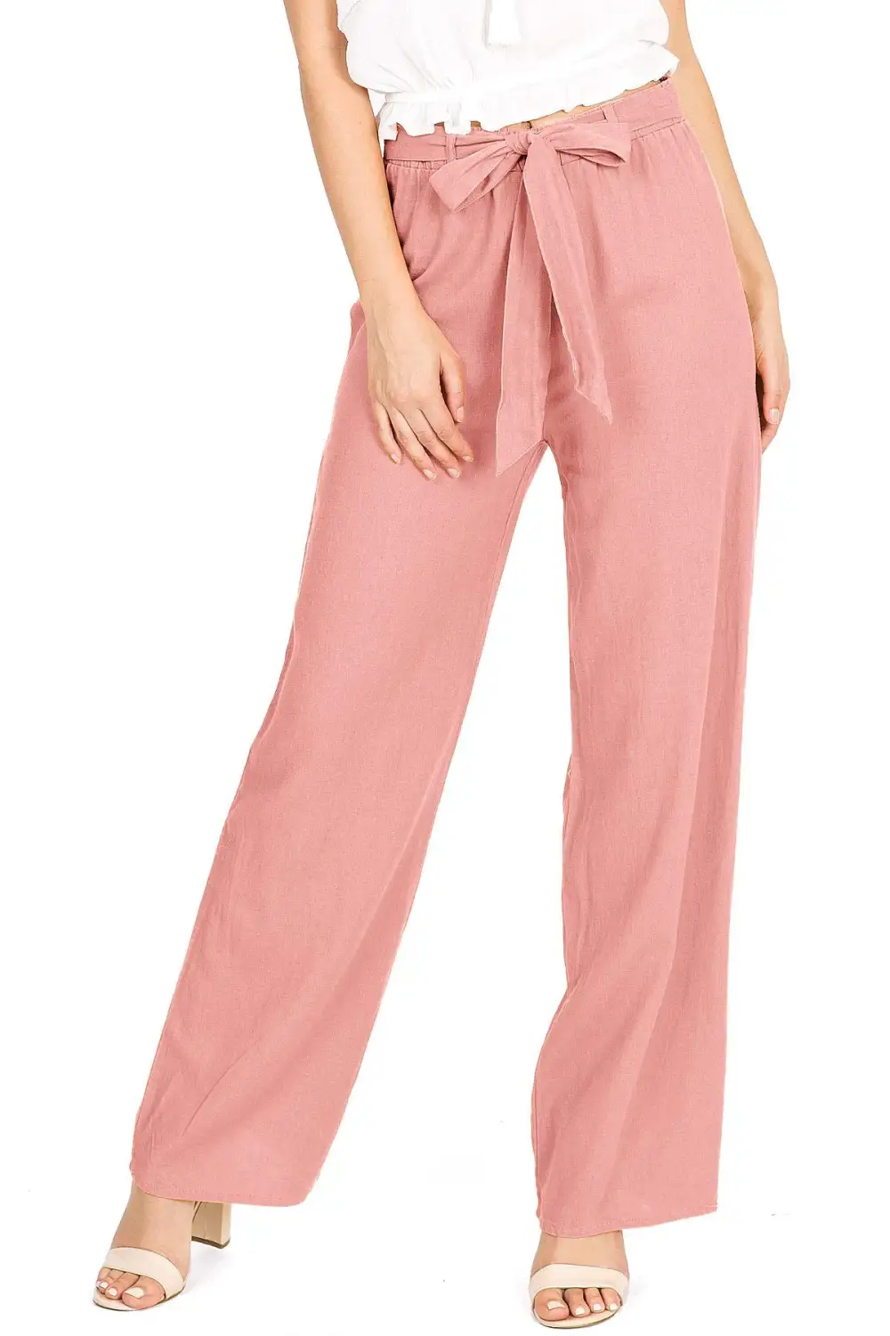 Mustard Yellow Linen Tie - Waist Pants