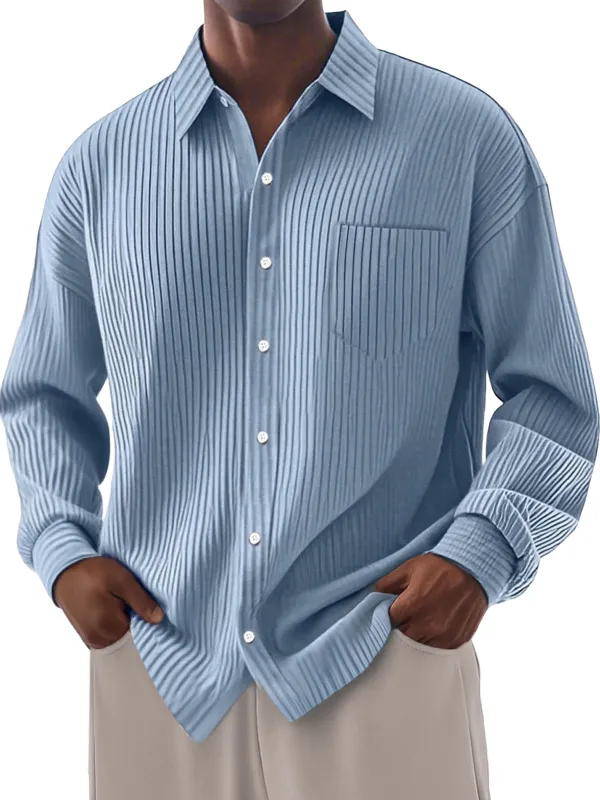 Clean Cut Long Sleeve Button Front Shirt