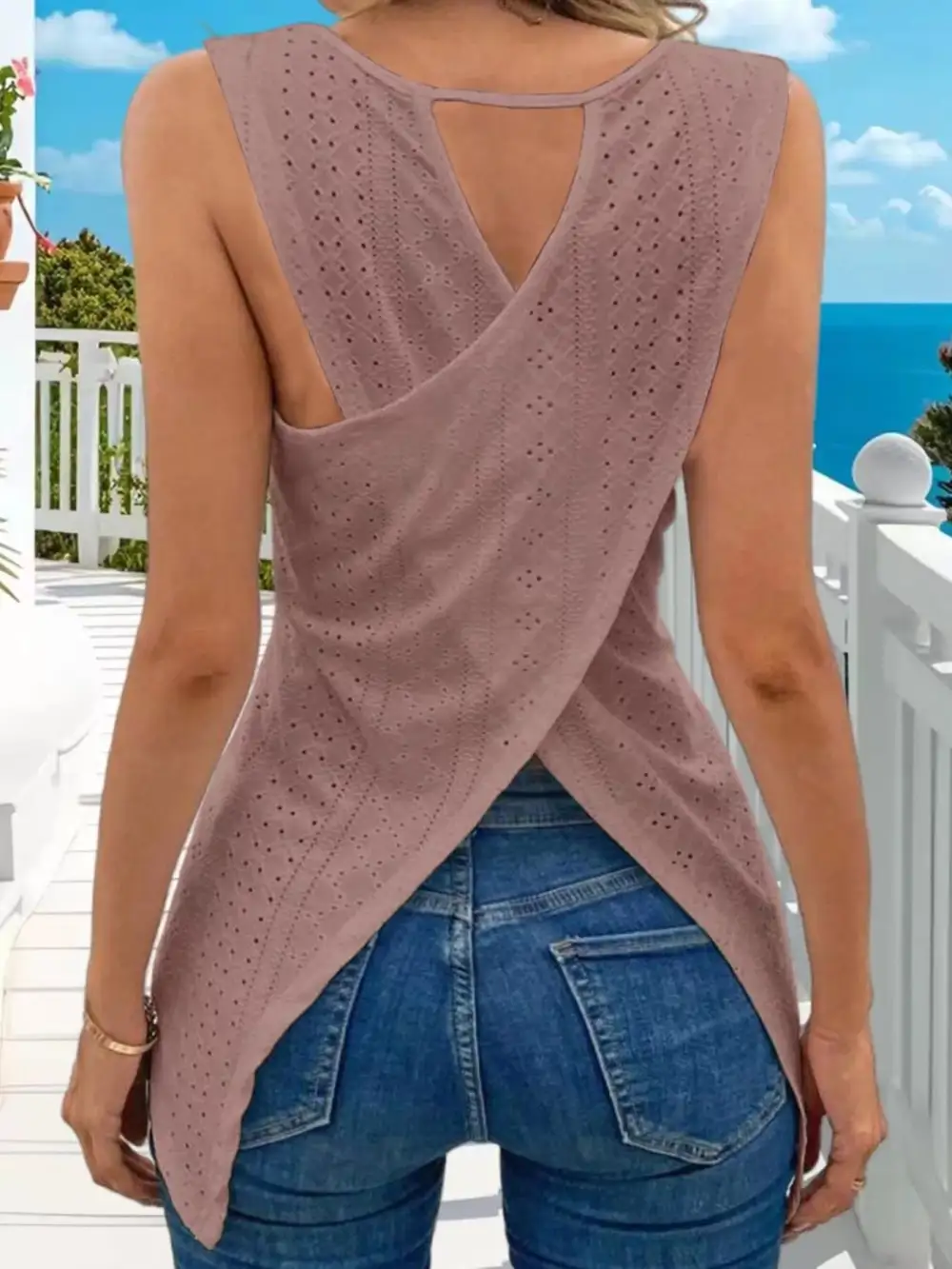 Criss-Cross Knit Tank Top