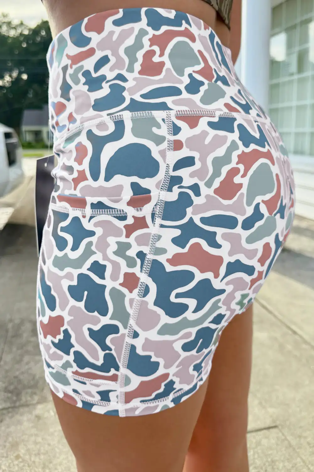 Blue Skies Camo Biker Shorts
