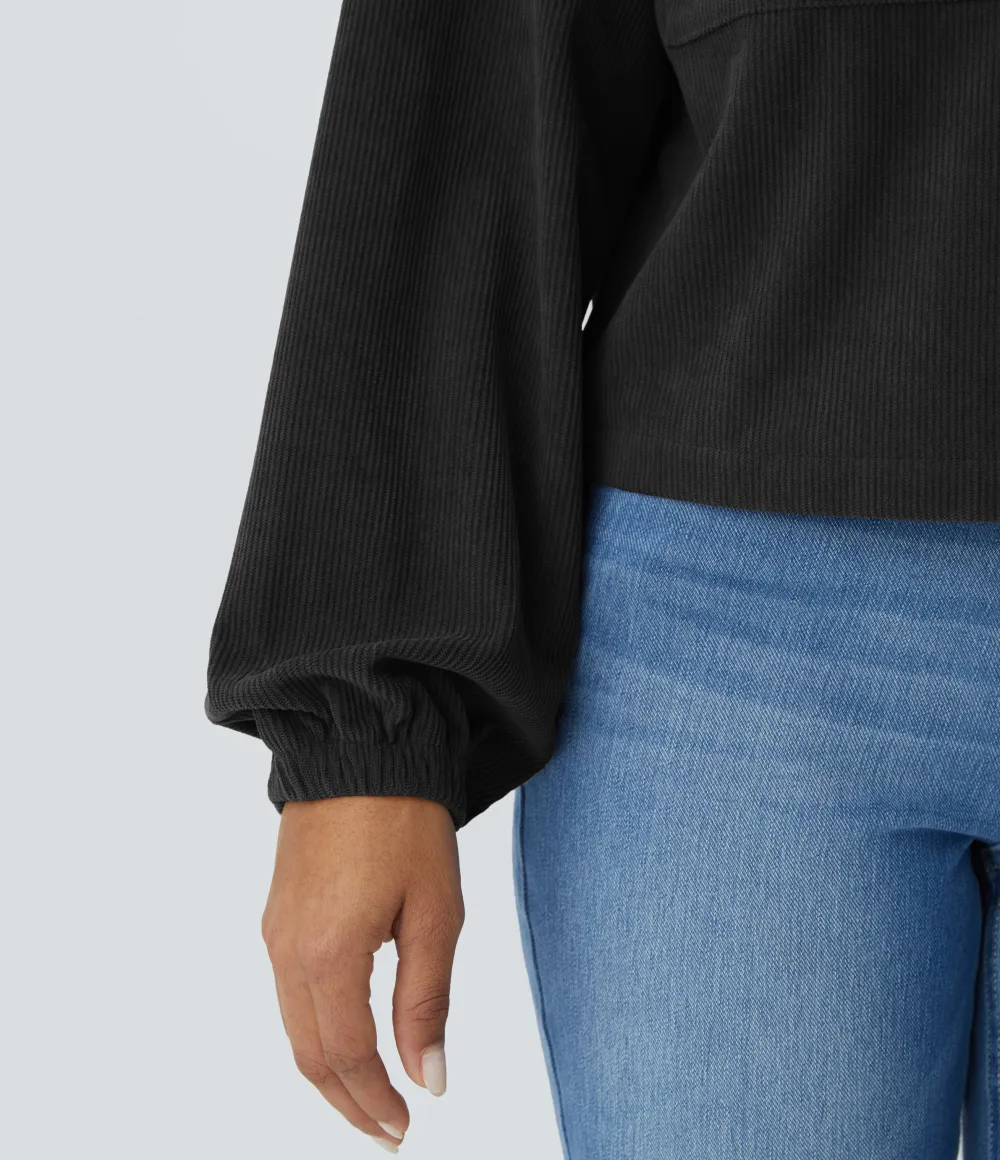 Long Sleeve Pocket Casual Corduroy Jacket