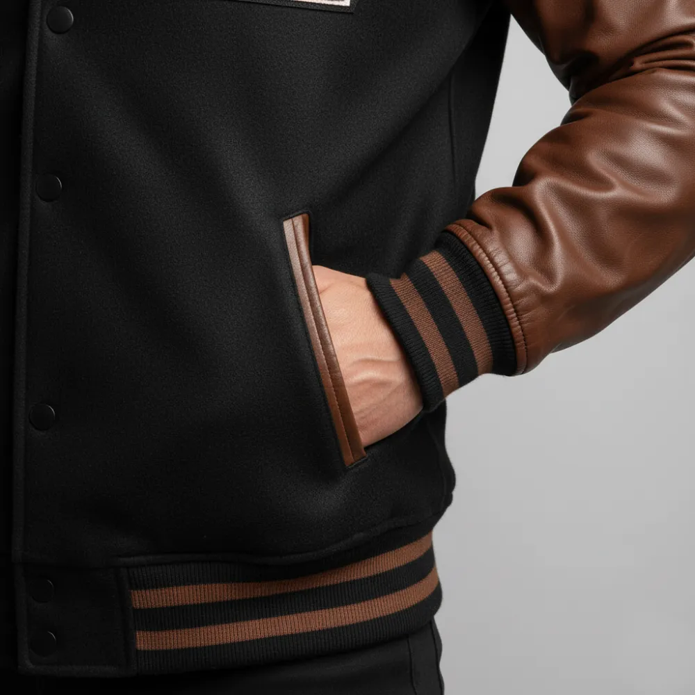 Warm Wool Leather Varsity Jacket