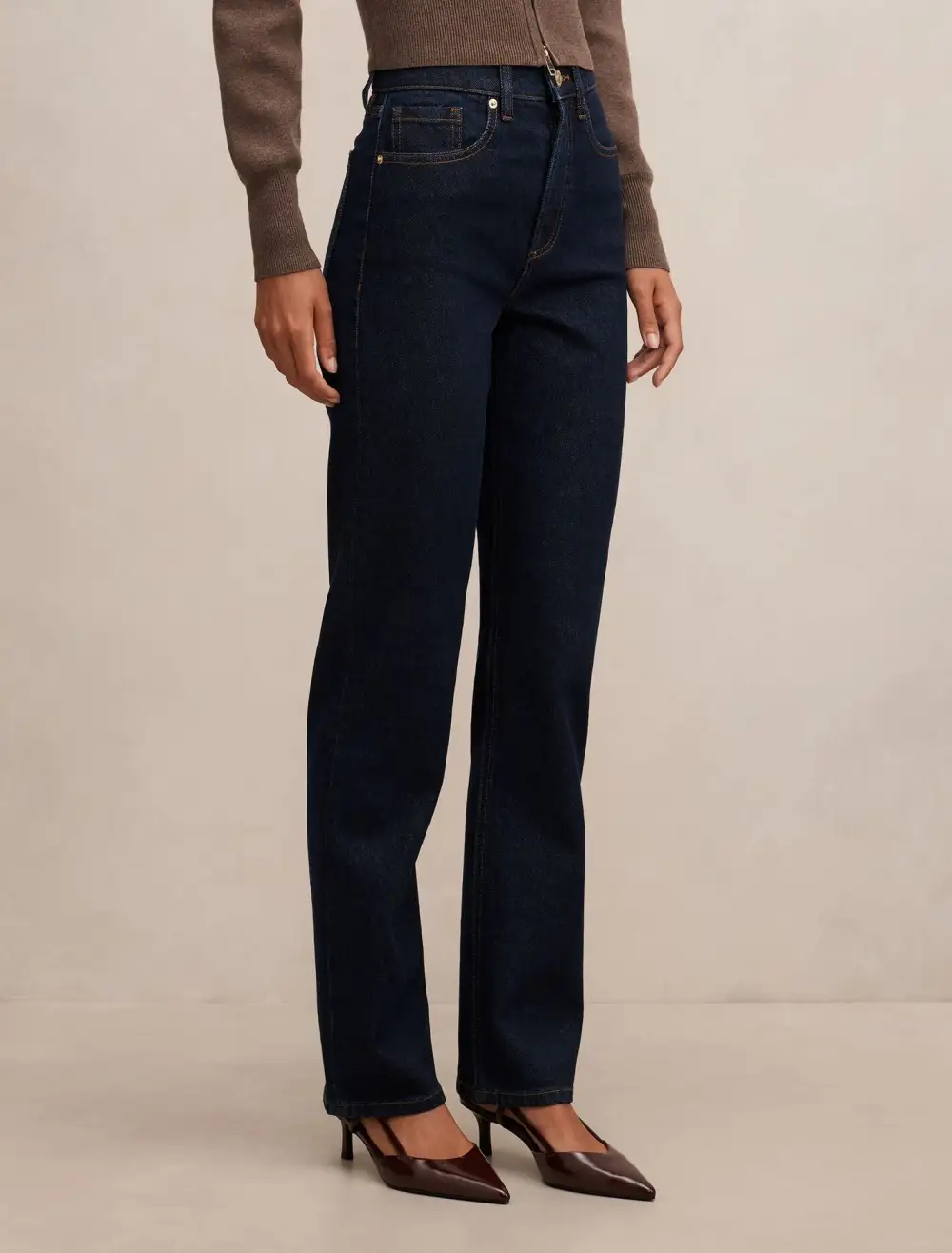 Dark Wash High-Rise Slim Leg Jeans
