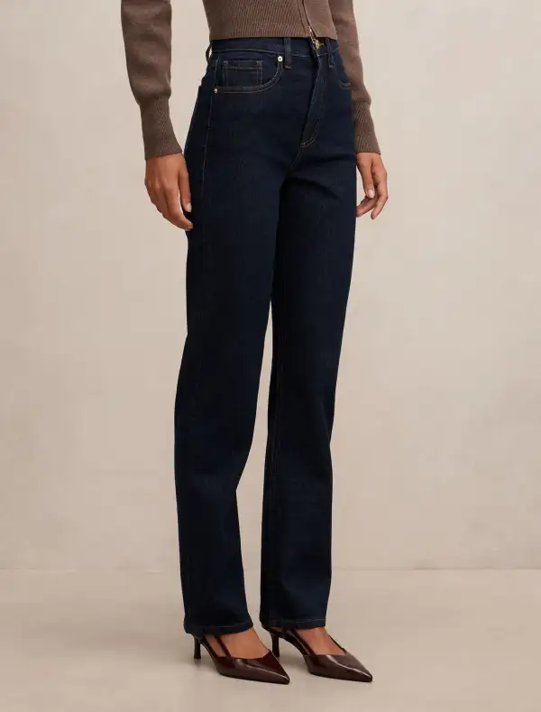 Dark Wash High-Rise Slim Leg Jeans