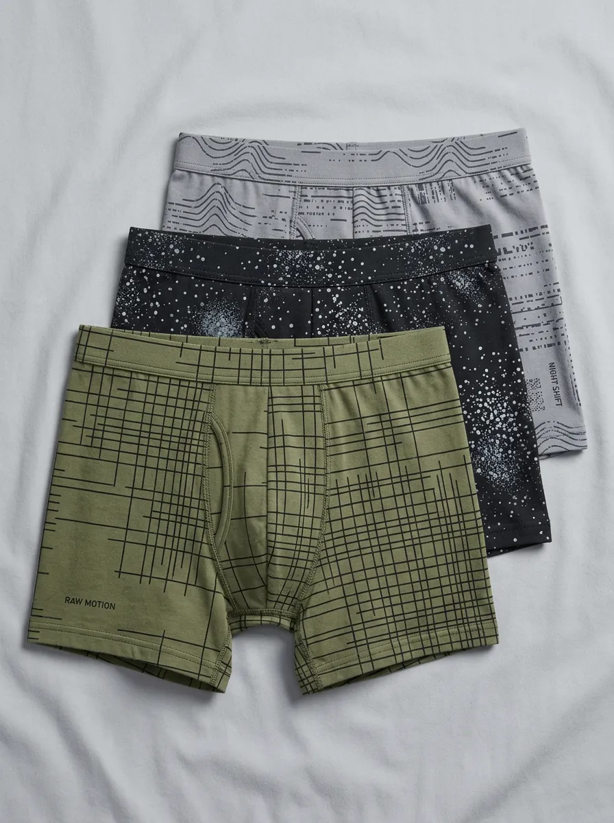 Geometric Abstract Boxer Brief Set