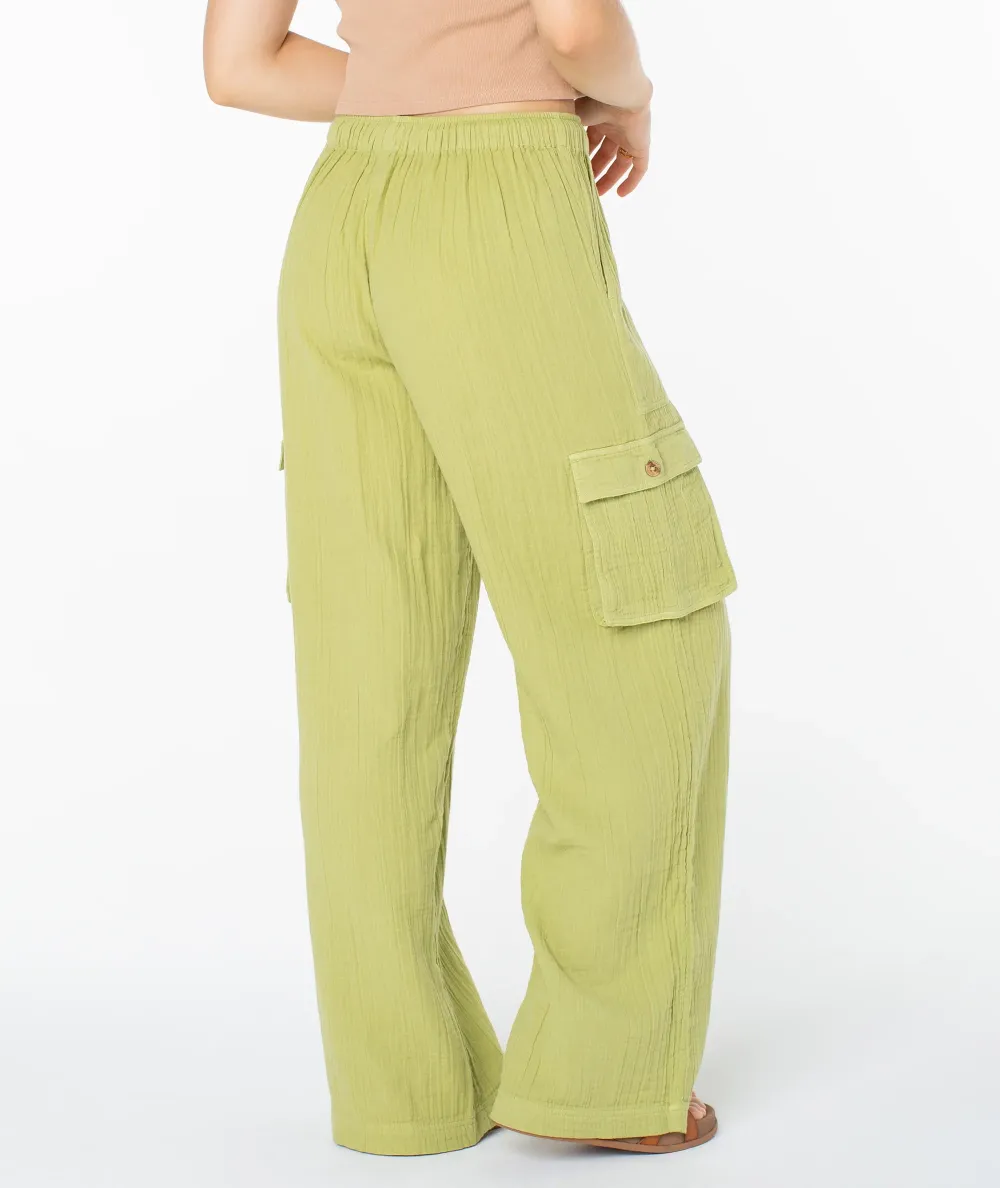 Stretch Waistband Drawstring Wide Pants