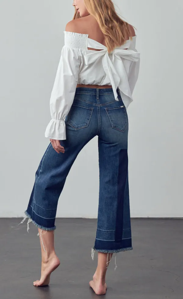 Classic Mid Rise Cropped Flare Jeans