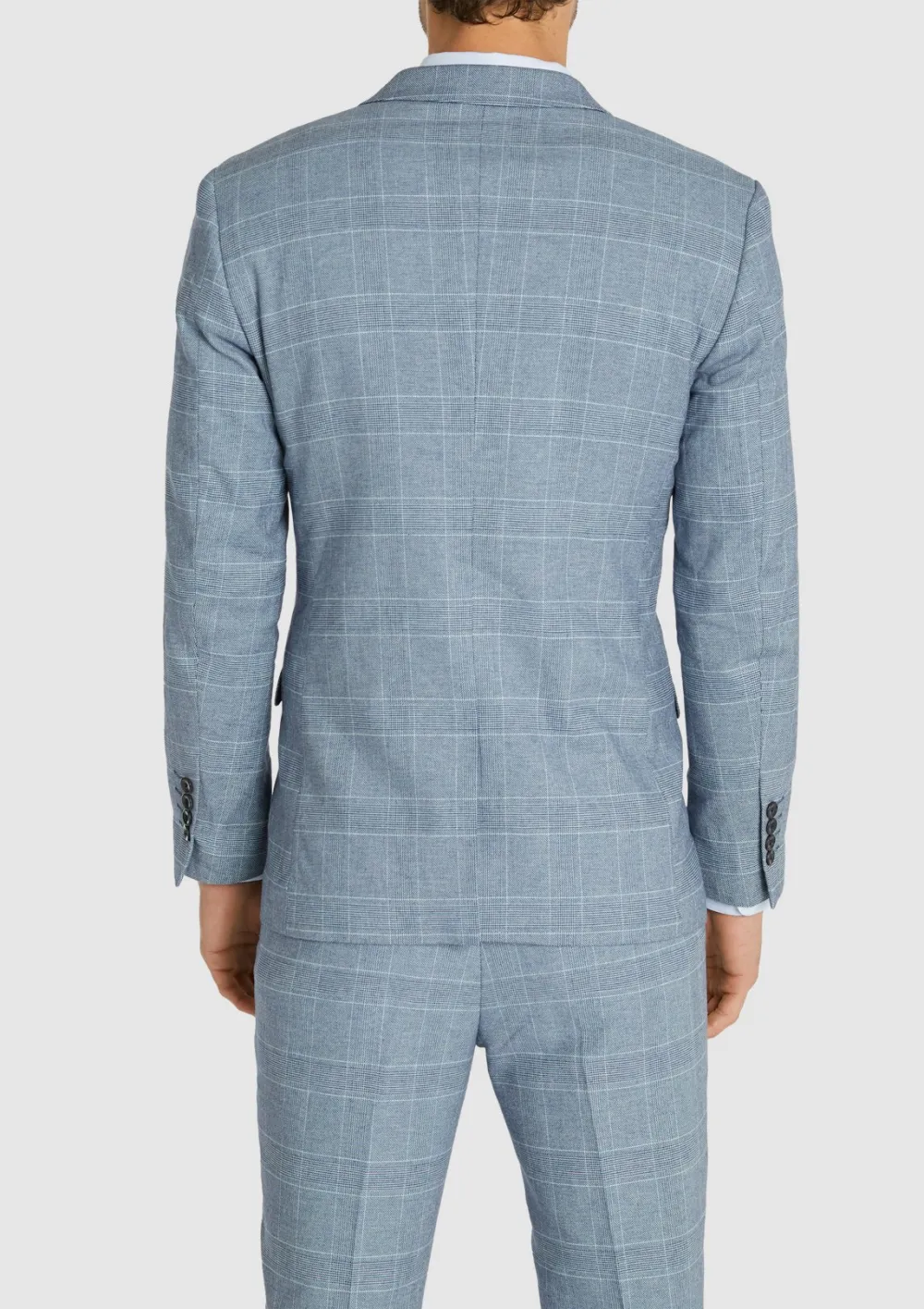 Men's Blue Classic Base Plaid Suit