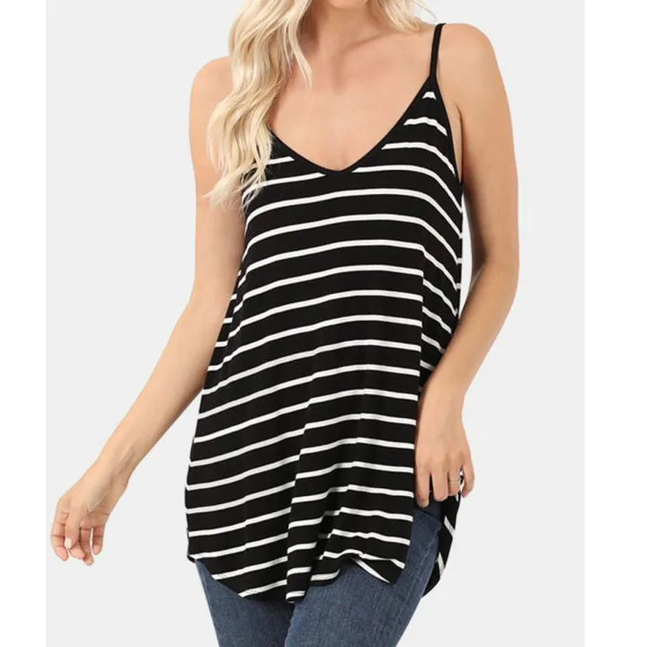 V Neck Curved Hem Camisole Top