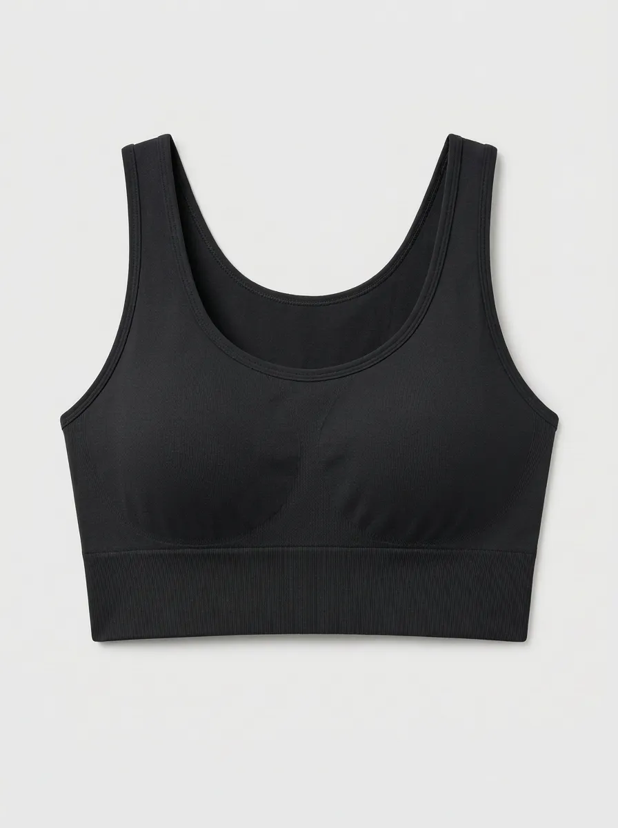 Women's Scoop-Neck Reinforced-Trim Athletic Crop Top