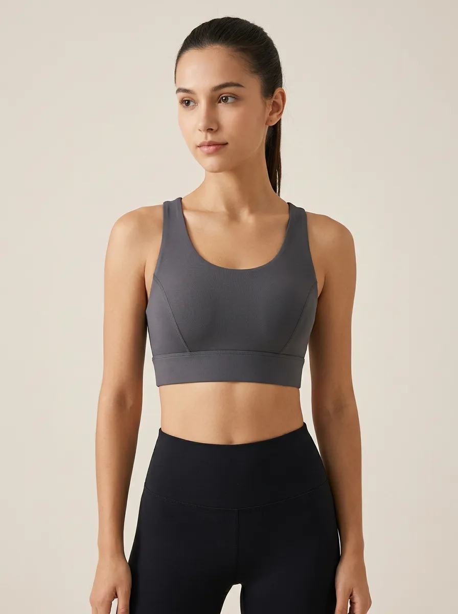 Women's Scoop-Neck Racerback Wide-Strap Sports Bra