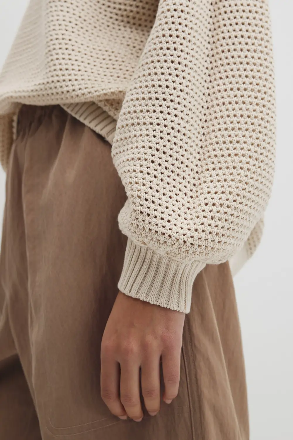 Women's Classic Crochet Relaxed Sweater