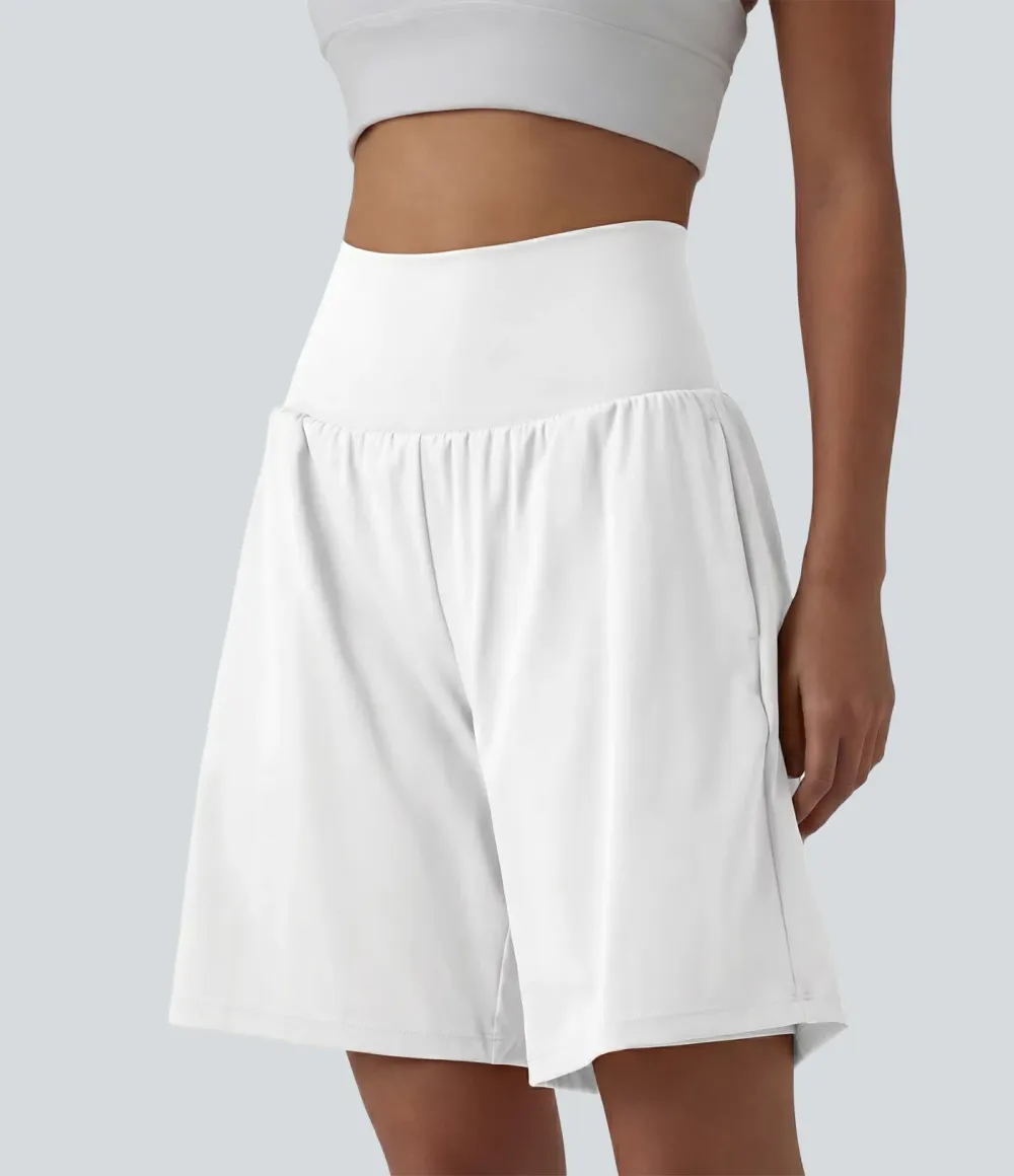 SoftlyZero Airy Super High Waisted 2-in-1 Cool Touch Yoga Shorts 9