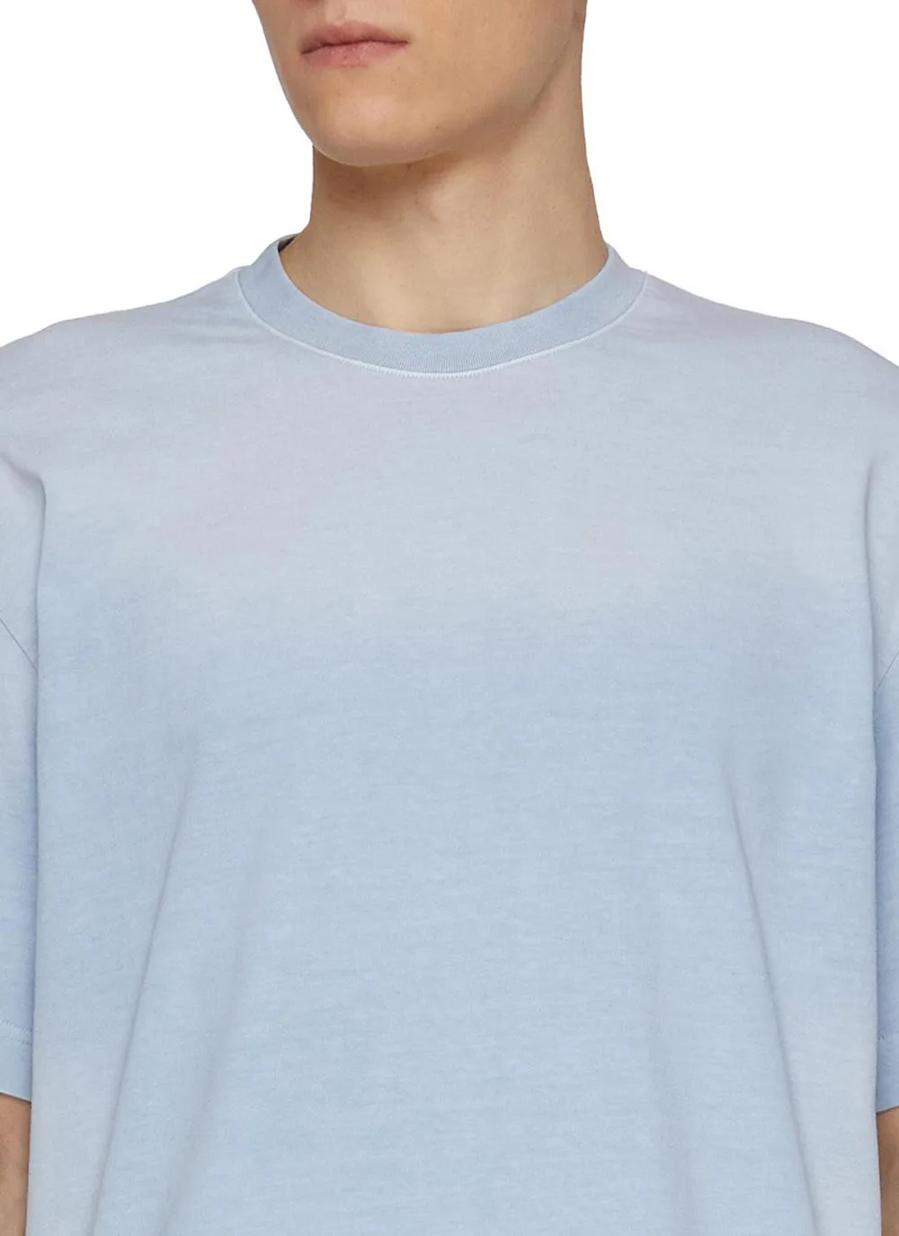 Simple And Versatile Daily Light Blue Gradient Cottom T-Shirts